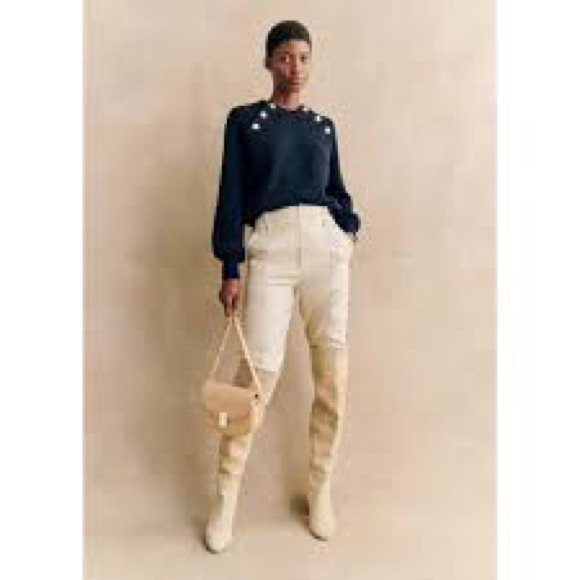 Sézane Loelie Jumper in Navy Blue - Picture 2 of 2